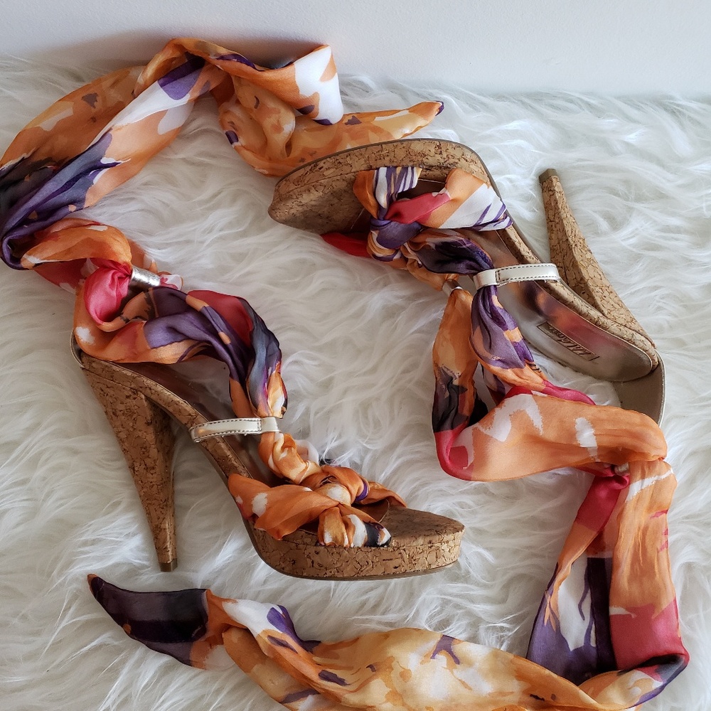 Wild pair wrap cork sandal (Y2K)